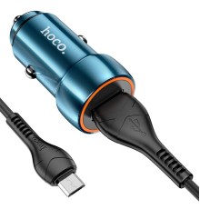 Автомобільний зарядний пристрій HOCO Z46 Blue shield single port QC3.0 18W (Micro) Sapphire Blue (6931474770301)