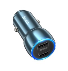 Автомобільний зарядний пристрій HOCO Z48 Tough 40W dual port(2C) car charger Sapphire Blue (6931474795007)