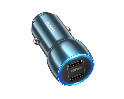 Автомобільний зарядний пристрій HOCO Z48 Tough 40W dual port(2C) car charger Sapphire Blue (6931474795007) Автомобільний зарядний пристрій HOCO Z48 Tough 40W dual port(2C) car charger Sapphire Blue (6931474795007)