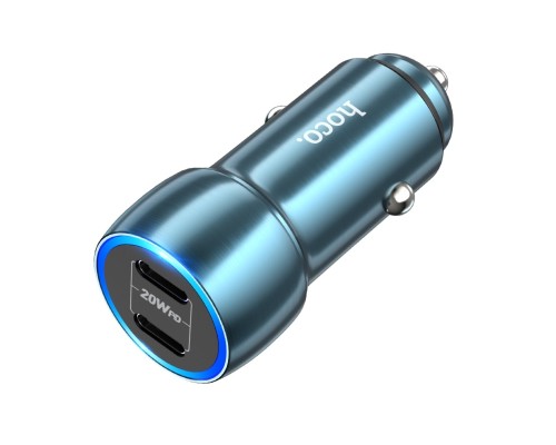 Автомобільний зарядний пристрій HOCO Z48 Tough 40W dual port(2C) car charger Sapphire Blue (6931474795007) Автомобільний зарядний пристрій HOCO Z48 Tough 40W dual port(2C) car charger Sapphire Blue (6931474795007)