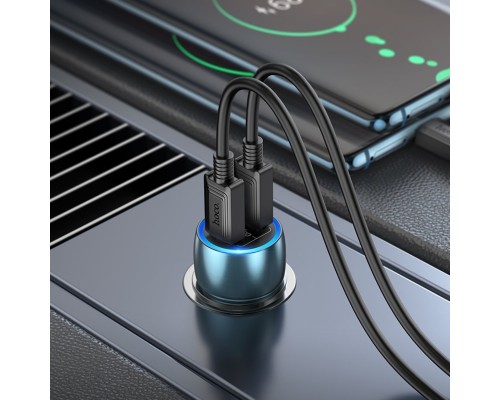 Автомобільний зарядний пристрій HOCO Z48 Tough 40W dual port(2C) car charger Sapphire Blue (6931474795007) Автомобільний зарядний пристрій HOCO Z48 Tough 40W dual port(2C) car charger Sapphire Blue (6931474795007)