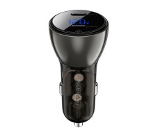 Автомобільний зарядний пристрій ACEFAST B10 metal car charger 60W (USB-C + USB-C) with digital display Black (AFB10) 