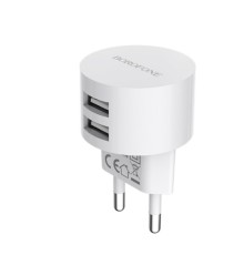 Мережевий зарядний пристрій BOROFONE BA23A Brilliant dual port charger set(Micro) White (BA23AMW)