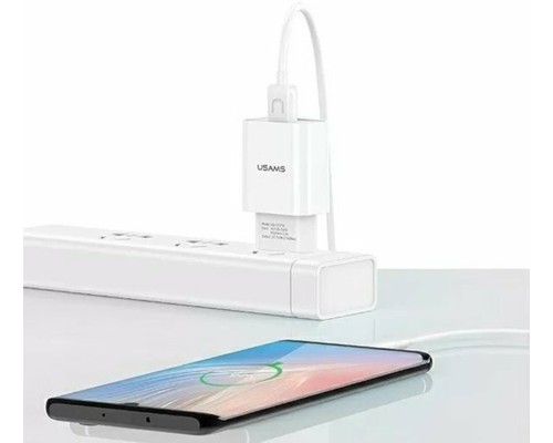 МЗП Usams T21 Charger kit T18 single USB EU charger +Uturn Lightning cable White (T21OCLN01) МЗП Usams T21 Charger kit T18 single USB EU charger +Uturn Lightning cable White (T21OCLN01)