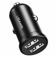 Автомобільний зарядний пристрій Usams US-CC114 C20 2.4A Dual USB Mini Car Charger Black (CC114TC01)
