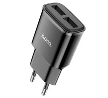 Мережевий зарядний пристрій HOCO C88A Star round dual port charger Black (6931474749482) 