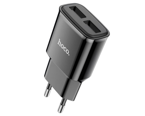 Мережевий зарядний пристрій HOCO C88A Star round dual port charger Black (6931474749482) Мережевий зарядний пристрій HOCO C88A Star round dual port charger Black (6931474749482)