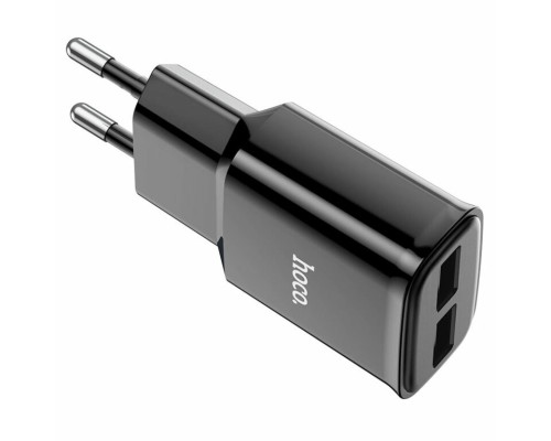 Мережевий зарядний пристрій HOCO C88A Star round dual port charger Black (6931474749482) Мережевий зарядний пристрій HOCO C88A Star round dual port charger Black (6931474749482)
