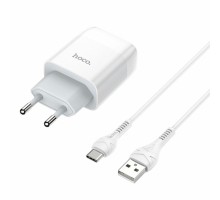 Мережевий зарядний пристрій HOCO C72A Glorious single port charger set(Type-C) White (6931474713018) 