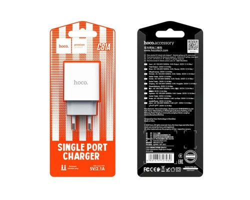 Мережевий зарядний пристрій HOCO C81A Asombroso single port charger White (6931474727930) Мережевий зарядний пристрій HOCO C81A Asombroso single port charger White (6931474727930)