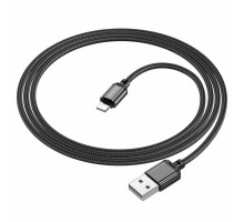 Кабель BOROFONE BX87 USB to iP 2.4A,1m, nylon, aluminum connectors, Black (BX87LB) 