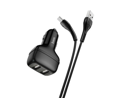 Автомобільний зарядний пристрій HOCO Z36 Leader dual port car charger set(Type-C) Black (6931474727770) Автомобільний зарядний пристрій HOCO Z36 Leader dual port car charger set(Type-C) Black (6931474727770)