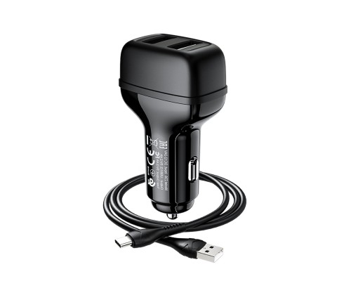 Автомобільний зарядний пристрій HOCO Z36 Leader dual port car charger set(Type-C) Black (6931474727770) Автомобільний зарядний пристрій HOCO Z36 Leader dual port car charger set(Type-C) Black (6931474727770)