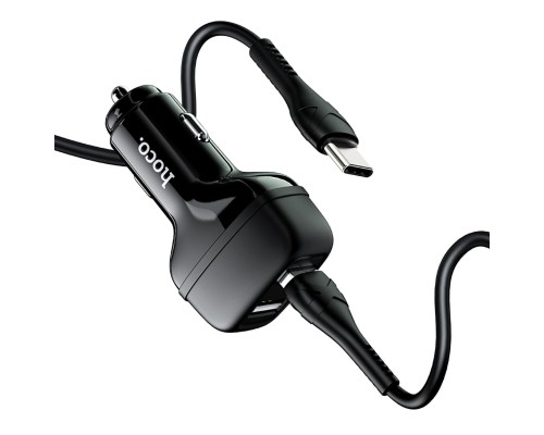 Автомобільний зарядний пристрій HOCO Z36 Leader dual port car charger set(Type-C) Black (6931474727770) Автомобільний зарядний пристрій HOCO Z36 Leader dual port car charger set(Type-C) Black (6931474727770)