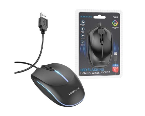Миша BOROFONE BG10 Soaring game luminous wired mouse Black (BG10B) Миша BOROFONE BG10 Soaring game luminous wired mouse Black (BG10B)