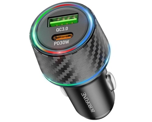Автомобільний зарядний пристрій BOROFONE BZ21 Brilliant 48W dual port PD30W+QC3.0 car charger Black (BZ21B) Автомобільний зарядний пристрій BOROFONE BZ21 Brilliant 48W dual port PD30W+QC3.0 car charger Black (BZ21B)