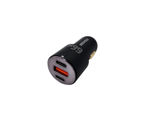 Автомобільний зарядний пристрій Essager City Dual Type-C + USB-A Car Charger 60W black (ECC2C1A-FF01) (ECC2C1A-FF01) Автомобільний зарядний пристрій Essager City Dual Type-C + USB-A Car Charger 60W black (ECC2C1A-FF01) (ECC2C1A-FF01)