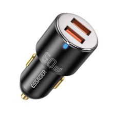 Автомобільний зарядний пристрій Essager City Dual Type-C + USB-A Car Charger 60W  black (ECC2C1A-FF01) (ECC2C1A-FF01)