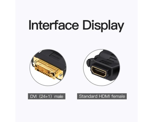 Адаптер Vention DVI(24+1) Male to HDMI Female Adapter Black (ECDB0) (ECDB0) Адаптер Vention DVI(24+1) Male to HDMI Female Adapter Black (ECDB0) (ECDB0)