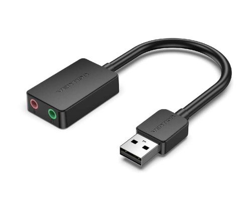 Адаптер  Vention 2-port USB External Sound Card 0.15M Black (CDYB0) (CDYB0) 