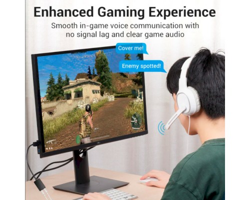 Адаптер  Vention 2-port USB External Sound Card 0.15M Black (CDYB0) (CDYB0) 