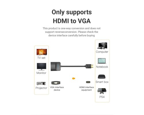 Адаптер Vention Adapter HDMI M to VGA F (42154) (42154) Адаптер Vention Adapter HDMI M to VGA F (42154) (42154)