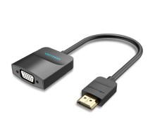 Адаптер Vention HDMI to VGA Converter with Female Micro USB and Audio Port 0.15M Black (42161) (42161) 