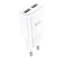 Мережевий зарядний пристрій HOCO C88A Star round dual port charger White (6931474749499) 