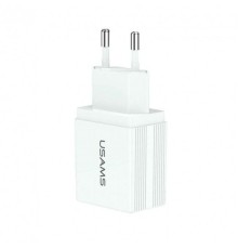Мережевий зарядний пристрій Usams US-CC090 T24 2.1A Dual USB Travel Charger (EU) White (CC90TC01)
