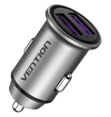 Автомобільний зарядний пристрій Vention Two-Port USB A+A(30/30) Car Charger Gray Mini Style Aluminium Alloy Type (FFEH0) (FFEH0)