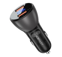 Автомобільний зарядний пристрій ACEFAST B7 metal  45W (USB-A + USB-A) with digital display (AFB7B) 