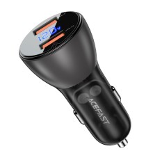 Автомобільний зарядний пристрій ACEFAST B7 metal  45W (USB-A + USB-A) with digital display (6974316280989)