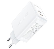 Мережевий зарядний пристрій ACEFAST A29 PD50W GaN (USB-C+USB-C) dual port charger White (AFA29W) 