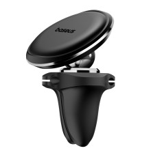 Автотримач для телефона Baseus Magnetic Air Vent Car Mount Holder with cable clip Black (SUGX020001)