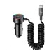 Автомобільний зарядний пристрій Usams US-CC167 C33 30W Car Charger With Spring Cable Black (CC167CC01) 