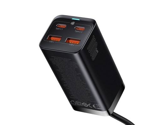 Мережевий зарядний пристрій Baseus GaN3 Pro Desktop Fast Charger 2U+2C 100W EU Black (CCGP000101) Мережевий зарядний пристрій Baseus GaN3 Pro Desktop Fast Charger 2U+2C 100W EU Black (CCGP000101)