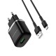 Мережевий зарядний пристрій BOROFONE BA36A High speed single port QC3.0 charger set 18W(Micro) Black (BA36AMB)