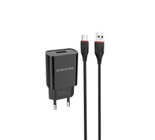 Мережевий зарядний пристрій BOROFONE BA20A Sharp single port charger set(Type-C) Black (BA20ACB) 