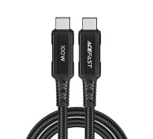 Кабель ACEFAST C4-03 Type-C to Type-C 5A, 100W, 2m, nylon, zinc connectors, Black (AFC4-03B) 
