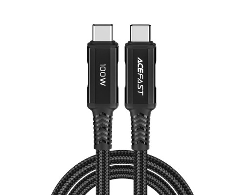 Кабель ACEFAST C4-03 Type-C to Type-C 5A, 100W, 2m, nylon, zinc connectors, Black (AFC4-03B) Кабель ACEFAST C4-03 Type-C to Type-C 5A, 100W, 2m, nylon, zinc connectors, Black (AFC4-03B)