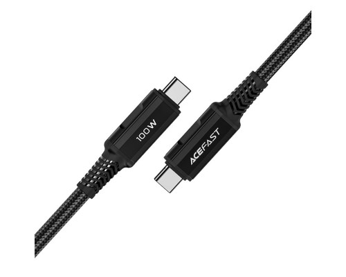 Кабель ACEFAST C4-03 Type-C to Type-C 5A, 100W, 2m, nylon, zinc connectors, Black (AFC4-03B) Кабель ACEFAST C4-03 Type-C to Type-C 5A, 100W, 2m, nylon, zinc connectors, Black (AFC4-03B)