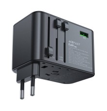 УЗП ACEFAST Z1 PD75W GaN (3*USB-C+2*USB-A) multifunctional charging adapter Black (6974316282495)