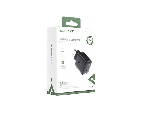 Мережевий зарядний пристрій ACEFAST A1 PD20W single USB-C charger Black (AFA1B) Мережевий зарядний пристрій ACEFAST A1 PD20W single USB-C charger Black (AFA1B)