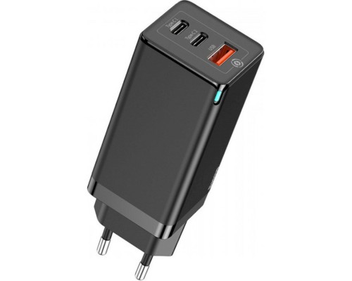 МЗП Baseus GaN3 Pro Fast Charger 2C+U 65W (Cable Type-C to Type-C 100W(20V/5A) 1m) Black (CCGP050101) МЗП Baseus GaN3 Pro Fast Charger 2C+U 65W (Cable Type-C to Type-C 100W(20V/5A) 1m) Black (CCGP050101)