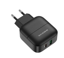 Мережевий зарядний пристрій BOROFONE BA46A Premium PD + QC3.0 18W Black (BA46AB) 