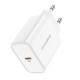 Мережевий зарядний пристрій BOROFONE BA57A Easy Speed single port PD20W charger White (BA57AW)