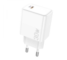Мережевий зарядний пристрій BOROFONE BA77A Insightful single port PD30W charger White (BA77AW) 