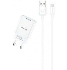 МЗП Usams T21 Charger kit T18 single USB EU charger +Uturn Micro cable White (T21OCMC01)