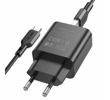 Мережевий зарядний пристрій BOROFONE BA72A Spring single port QC3.0 charger set(Type-C) Black (BA72ACB) 