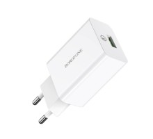 Мережевий зарядний пристрій BOROFONE BA21A Long journey single port QC3.0 charger White (BA21AW) 